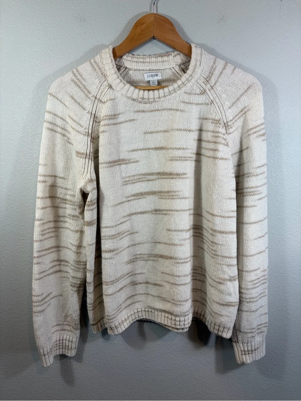 J.Crew raglan space-dyed sweater -Ivory Camel